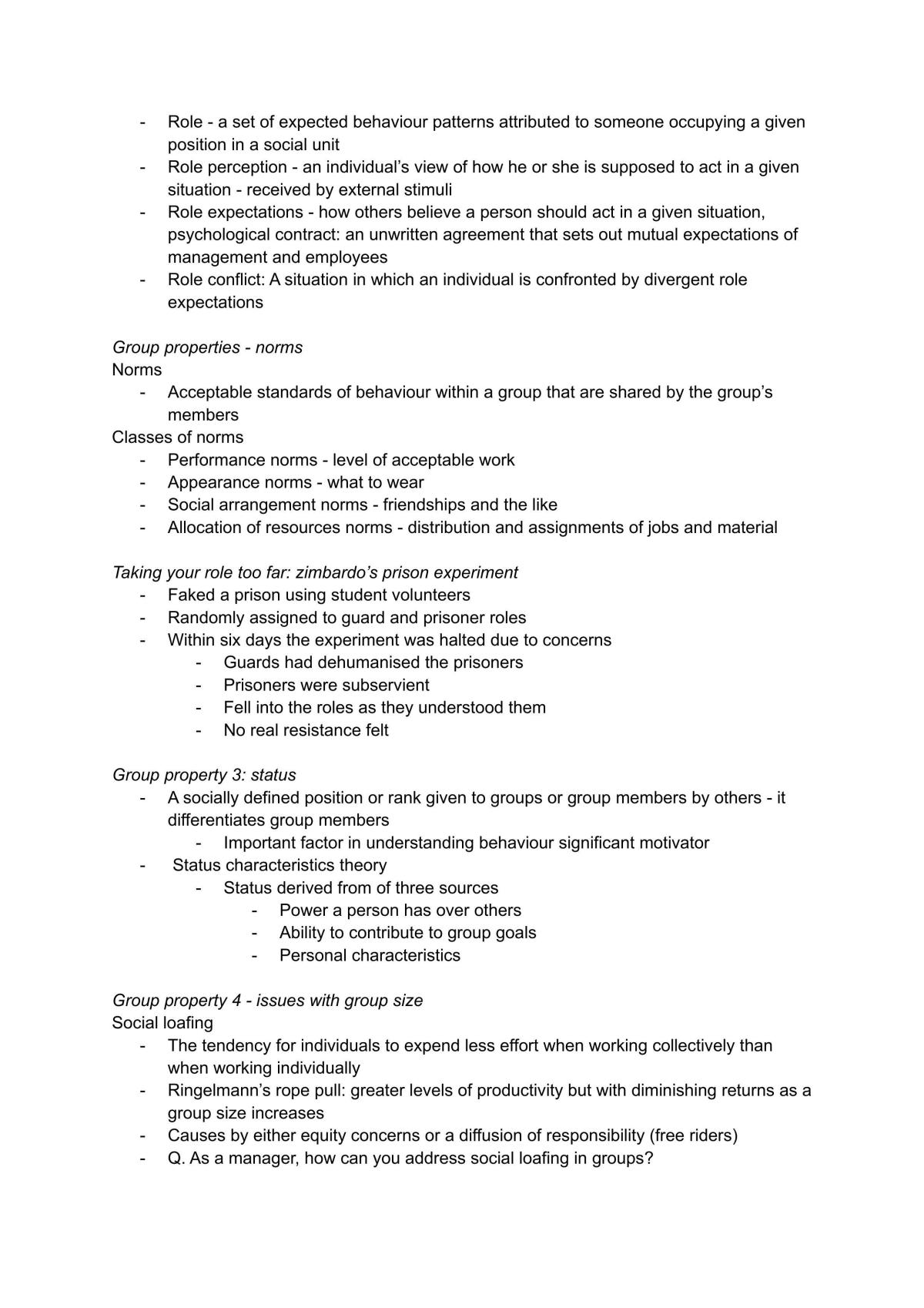 Organisational Behaviour Study Guide - Page 29