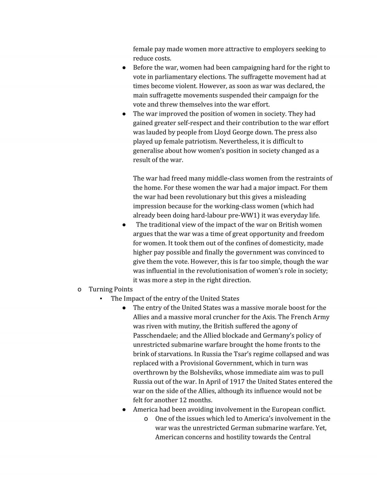 World War 1 Modern History Year 12 HSC Thinkswap