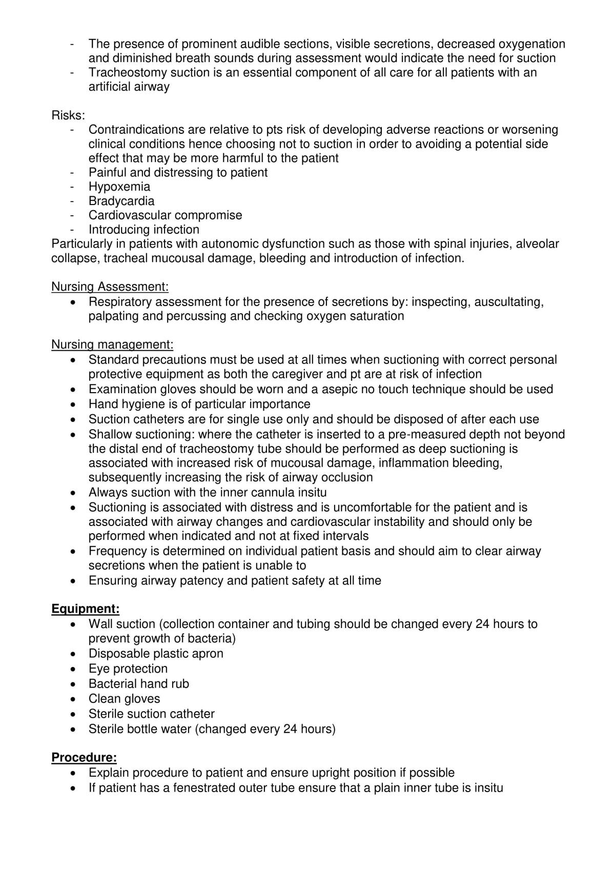 Comprehensive Nursing Management and Interventions Study Notes - Page 45