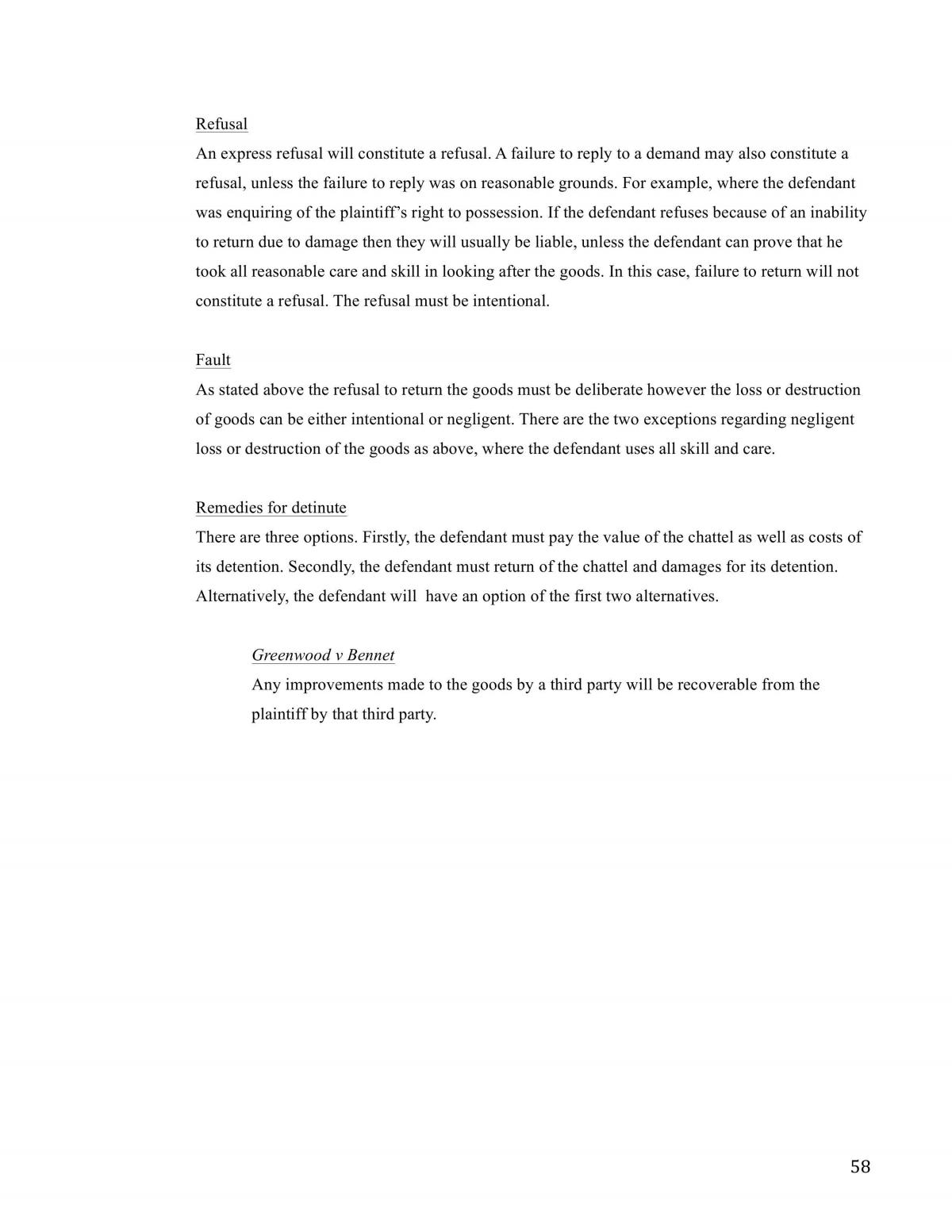 LAW2201 Torts A Full Notes - Page 58
