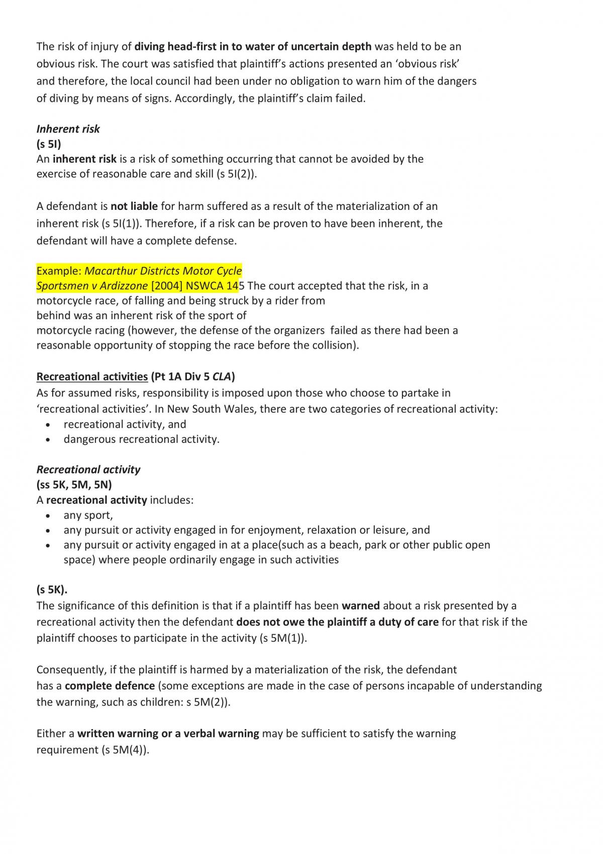 Torts Law Notes - Page 21