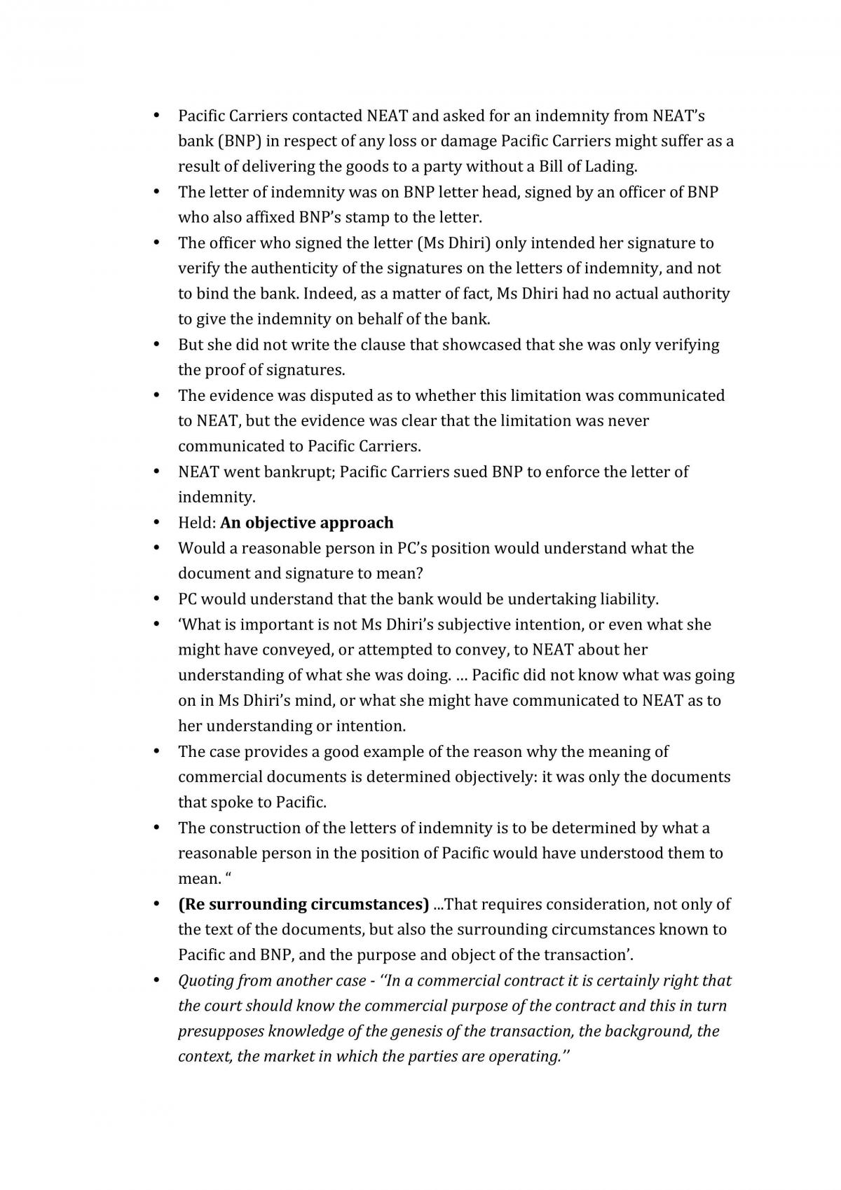 LAW2101 Contract A Complete Notes + Cases - Page 101