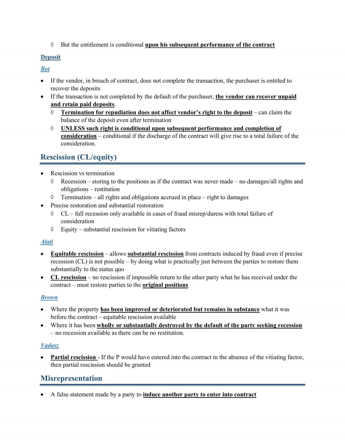 Complete contract notes 2015 S1 (simplified for exam) - Page 23