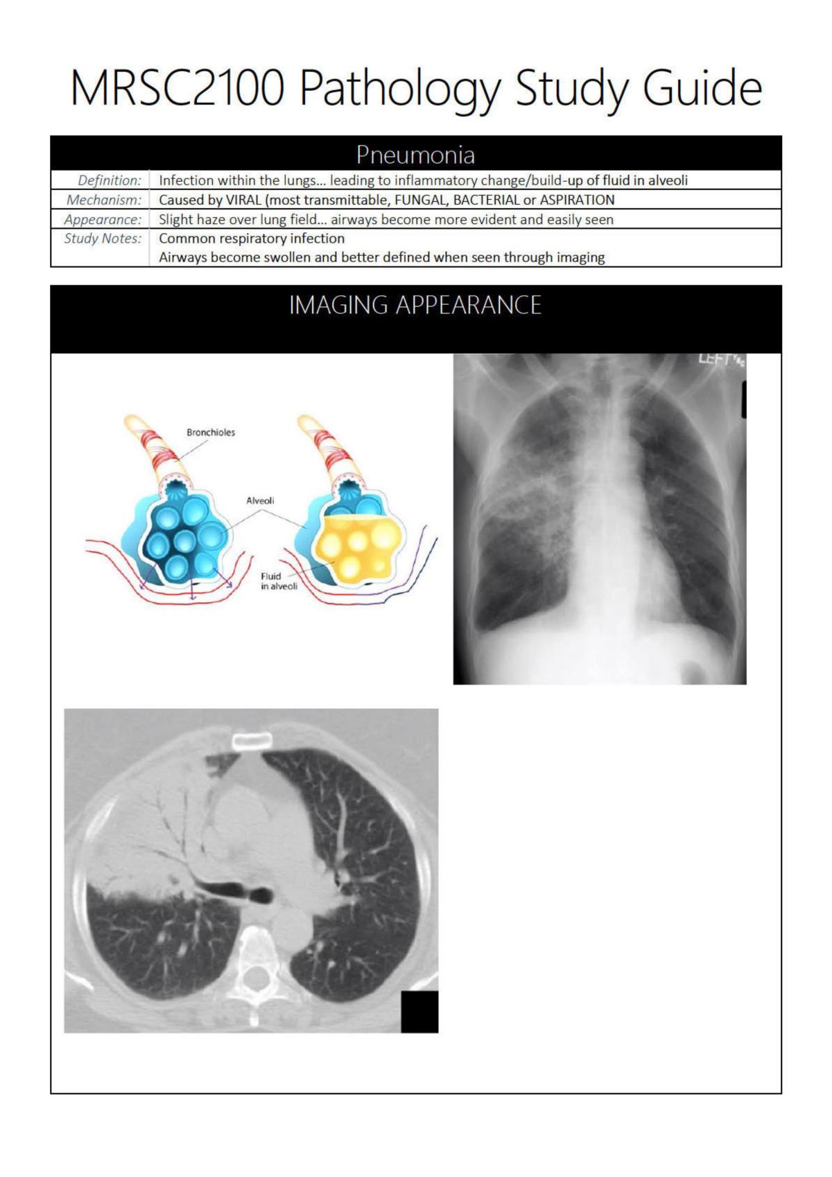 MRSC2100 Pathology Study Guide - Page 40