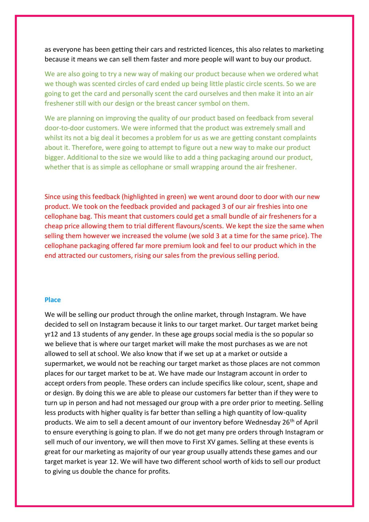 Buisness Plan Level 2 - Page 13
