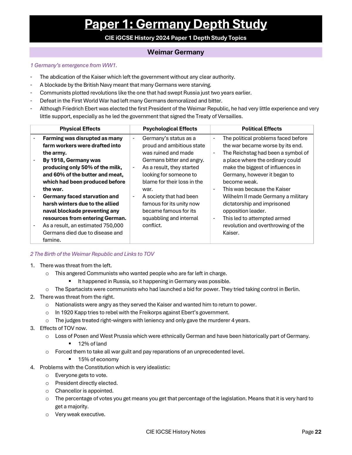 CIE IGCSE History Complete Study Notes - Page 22