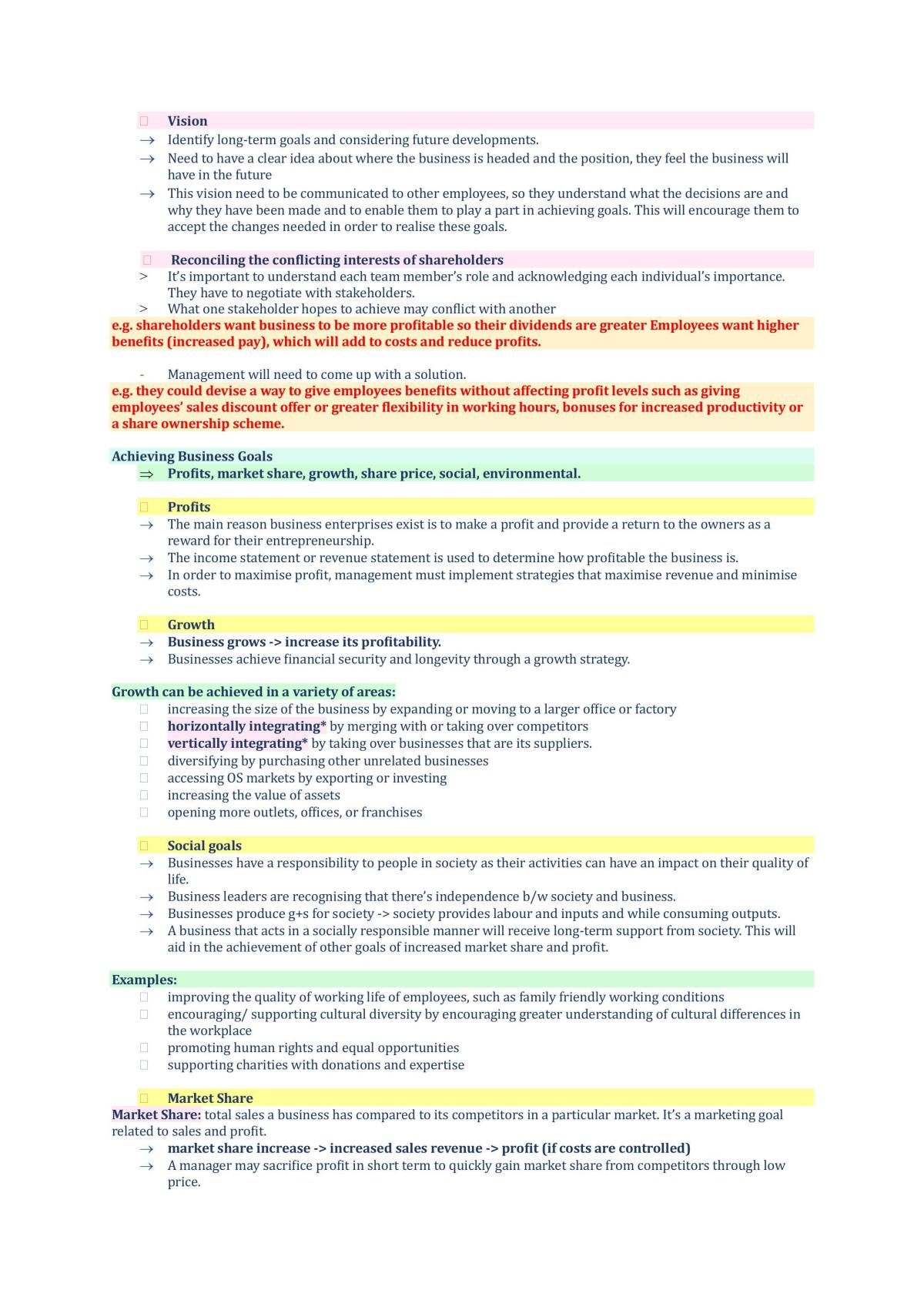Business Studies Preliminary Course Notes Core 2  - Page 3