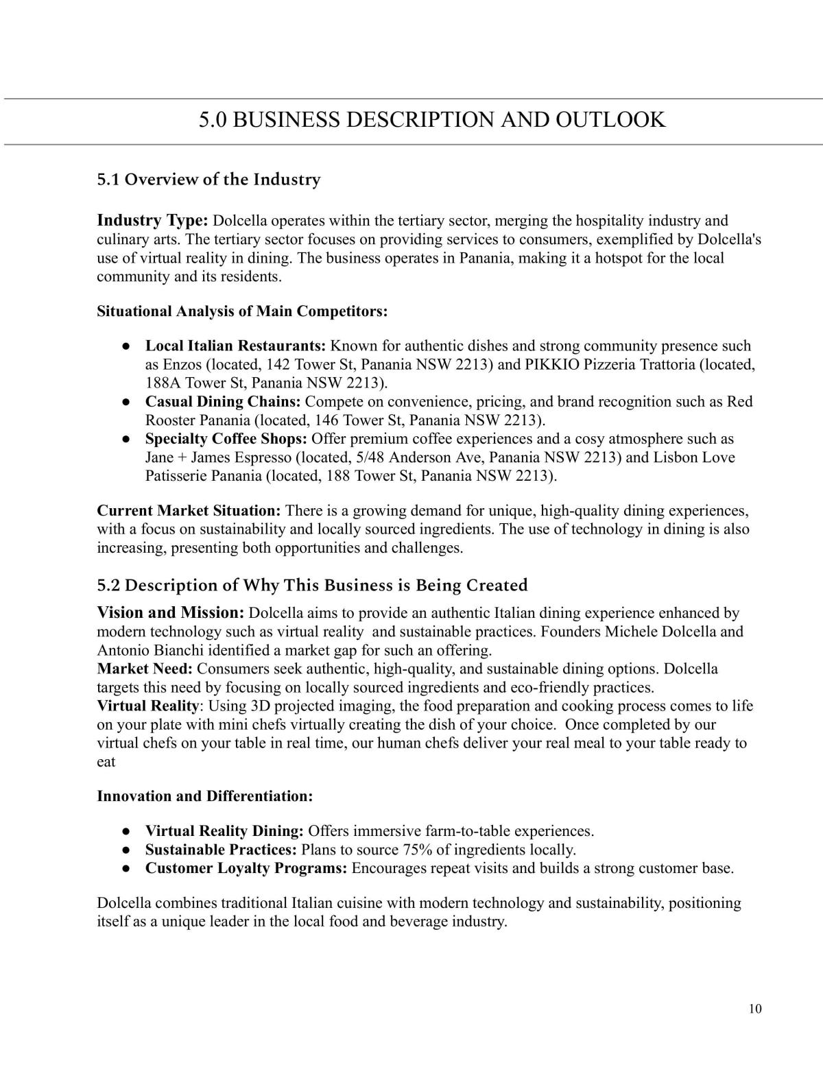Business Plan  - Page 10