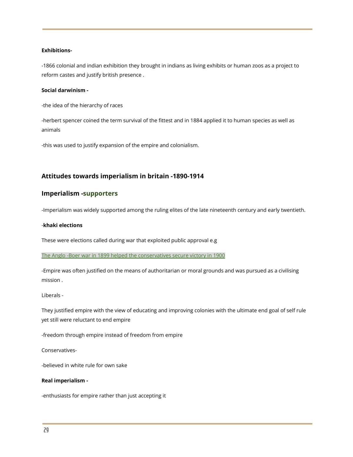 Completed Study Notes on Section One of the British Empire  - Page 29