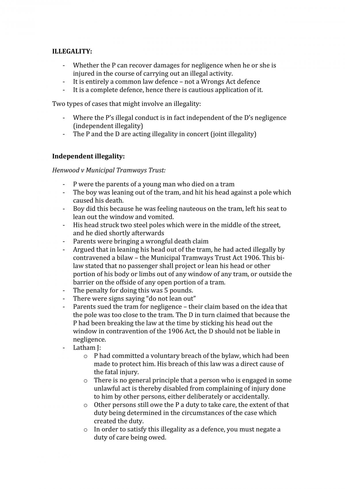 LAW2202 Torts B Course Notes - Page 122