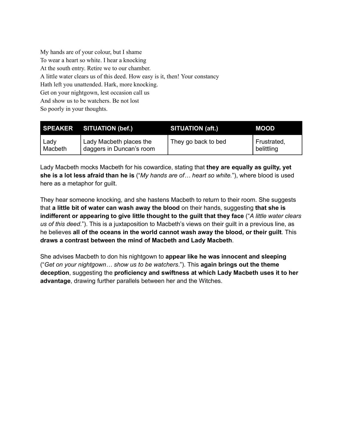 O Level Literature Macbeth Study Notes - Page 14