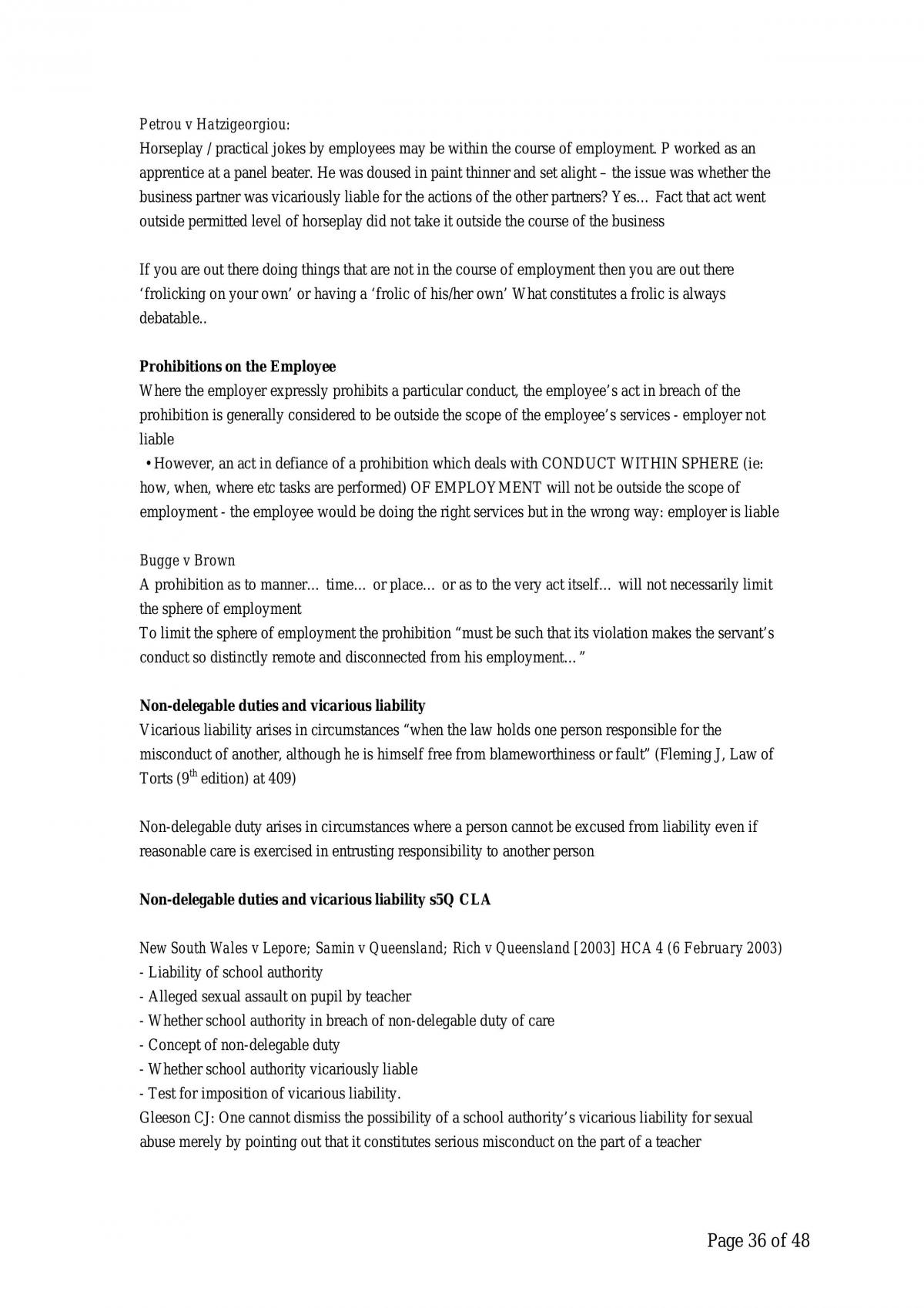 Torts Summary Notes - Page 36