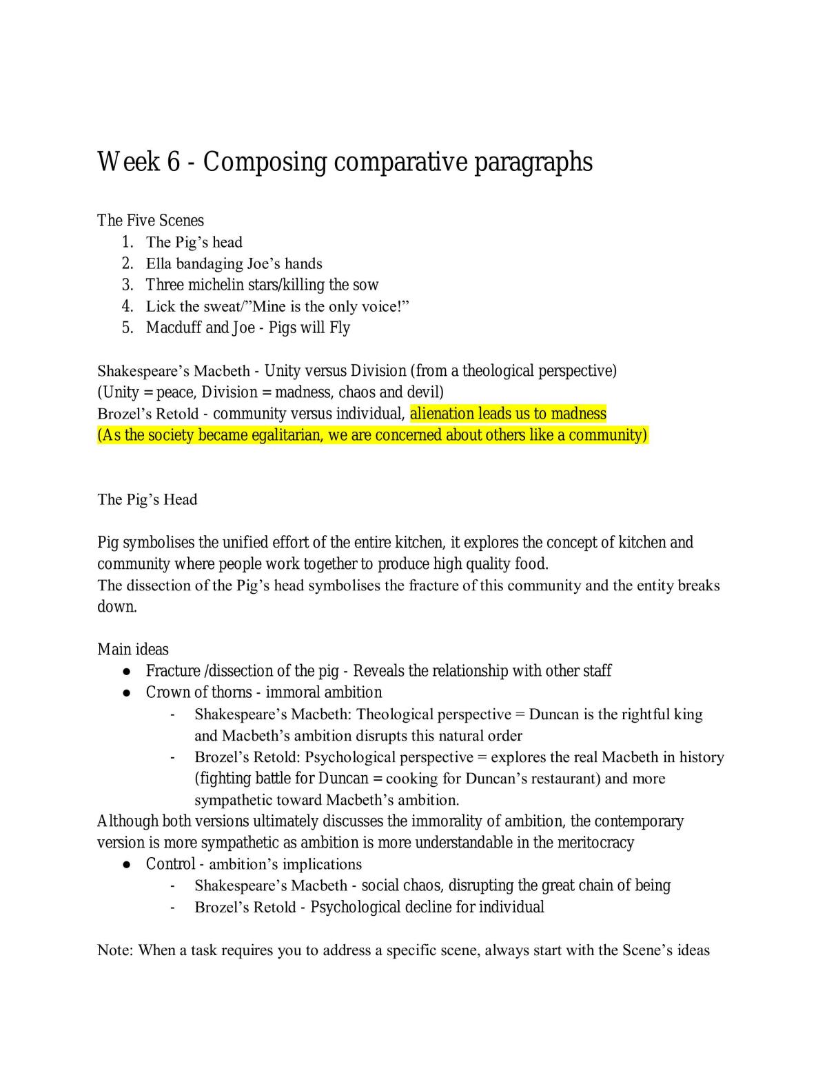 Mod A Comparative Study (Macbeth vs. Macbeth Retold) Notes  - Page 16