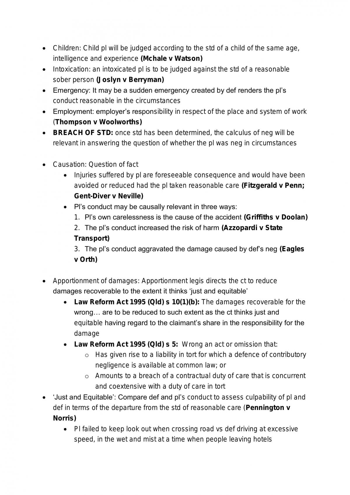 Torts Weeks 1 - 12  - Page 78