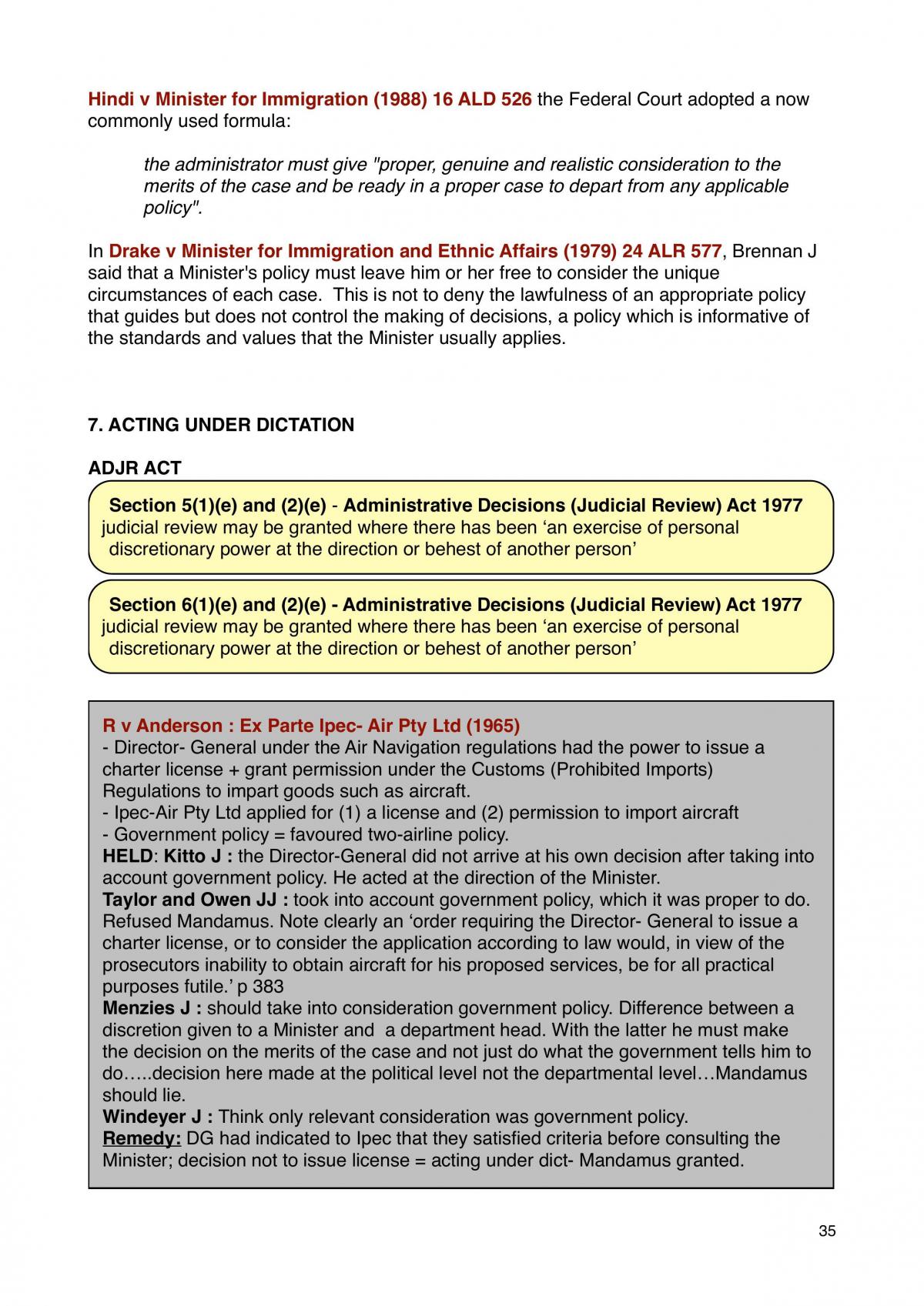 Administrative Law FULL EXAM NOTES - Page 35