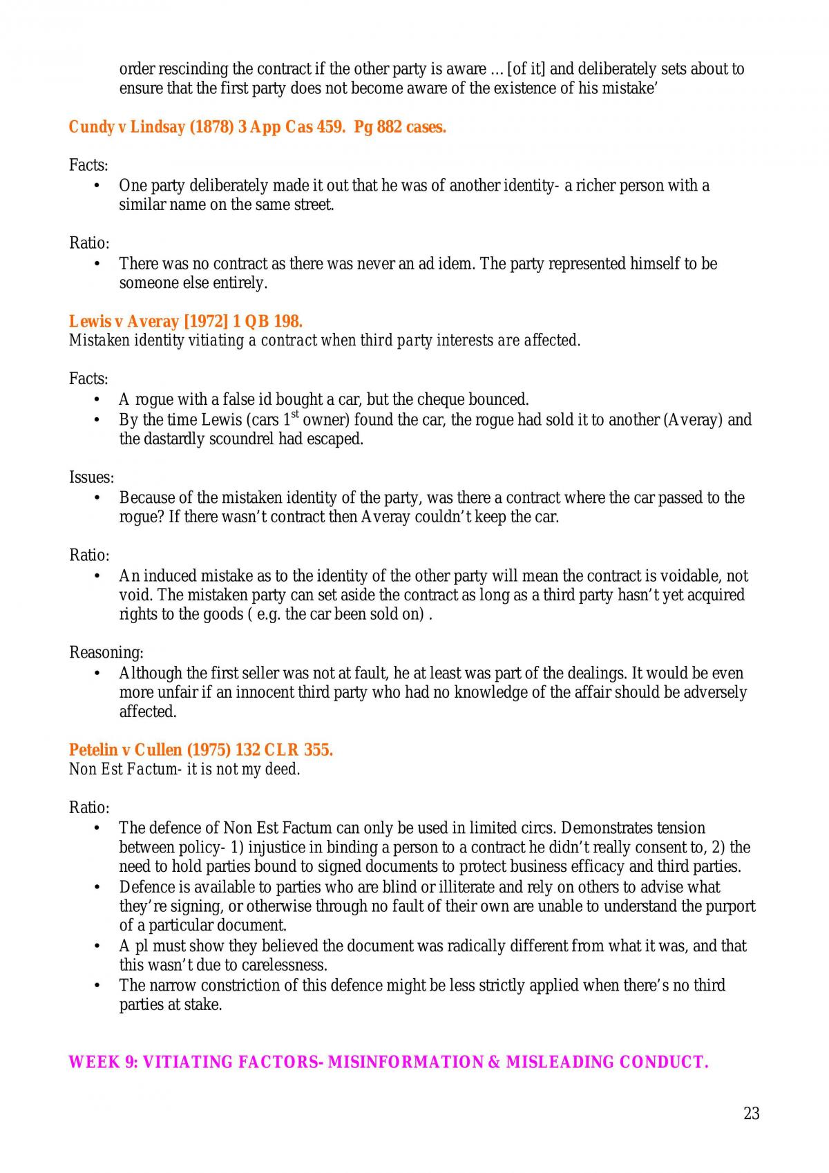 Case Ratios For Contracts B. A Short Highlight Of The Point Of The Case. - Page 23