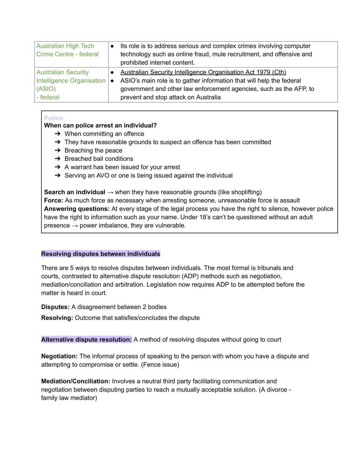 Legal Year 11 Study Notes - Page 25