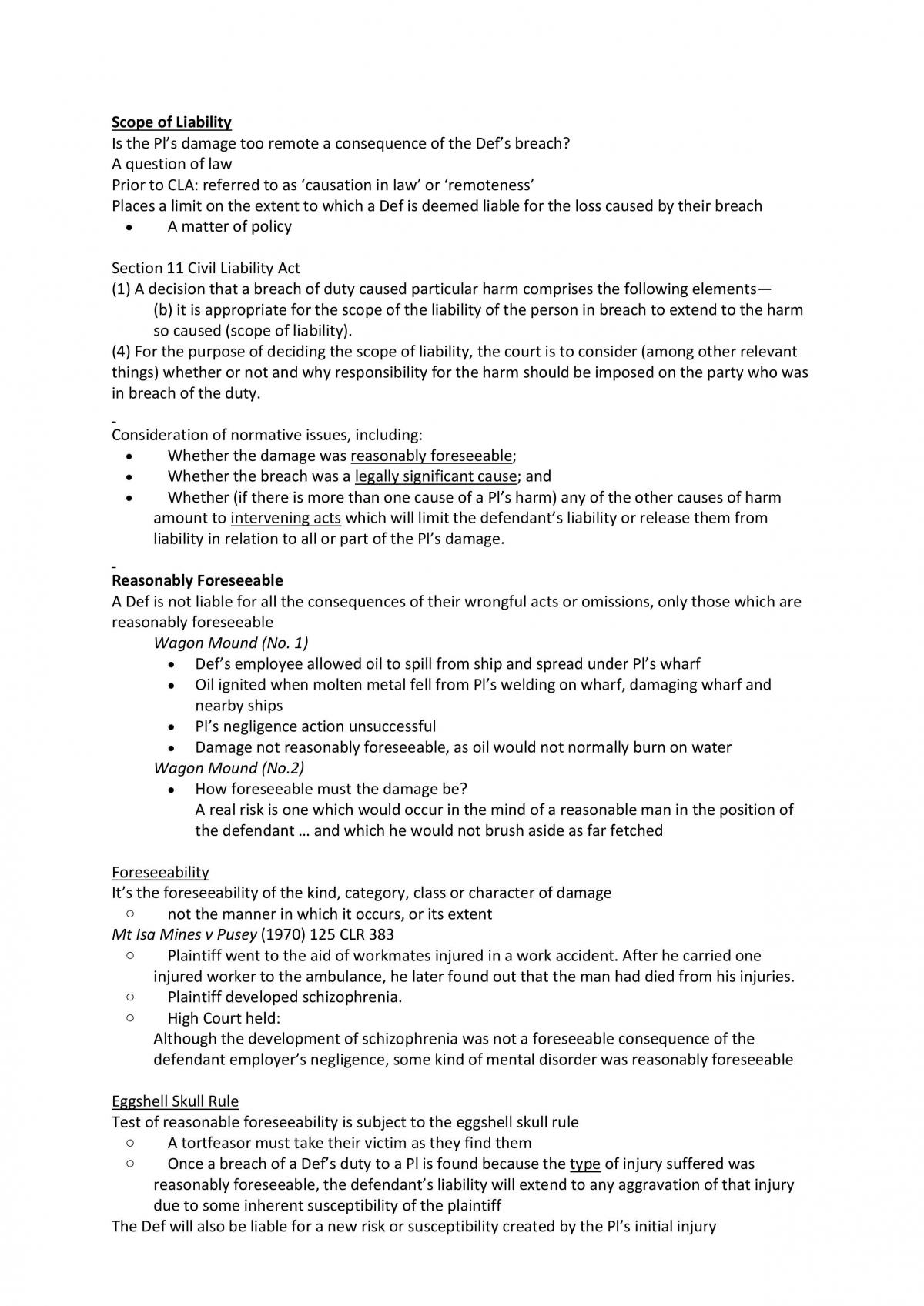 Study Notes for Torts (LLB102)/Torts A (LWB147) - Page 27