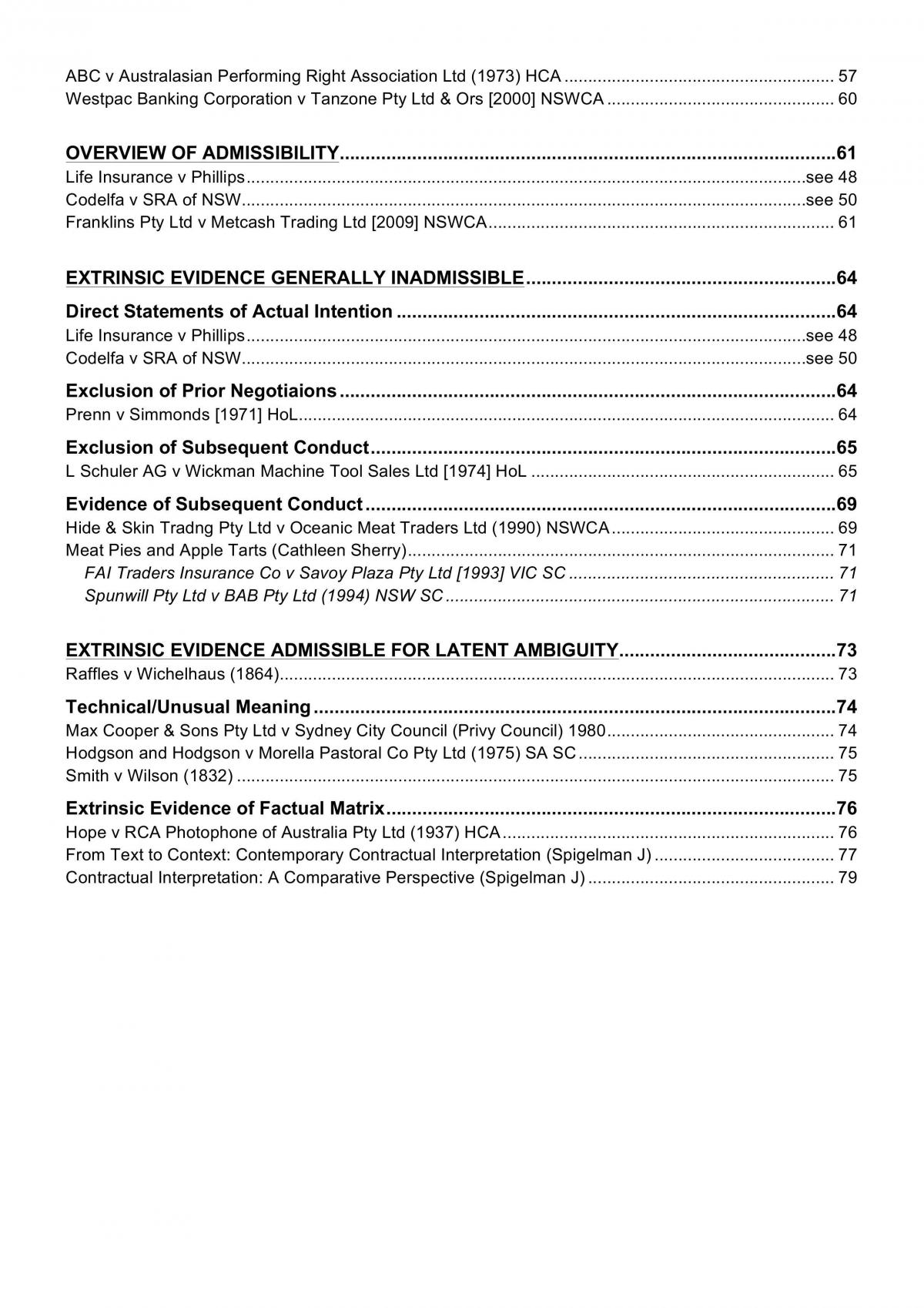 Interpretations of Contract - Exam Notes - Page 3