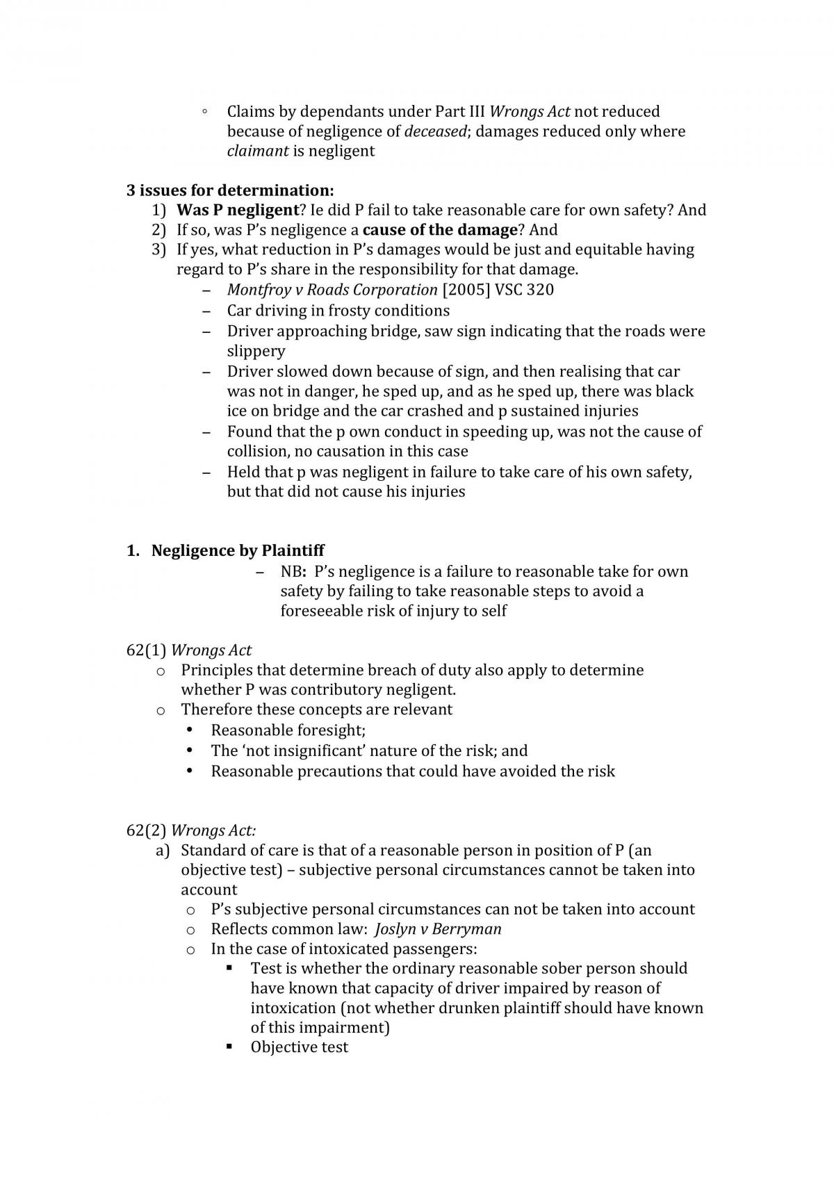 Extensive Torts Exam Notes. Assisted me in getting a HD for Exam.  - Page 56