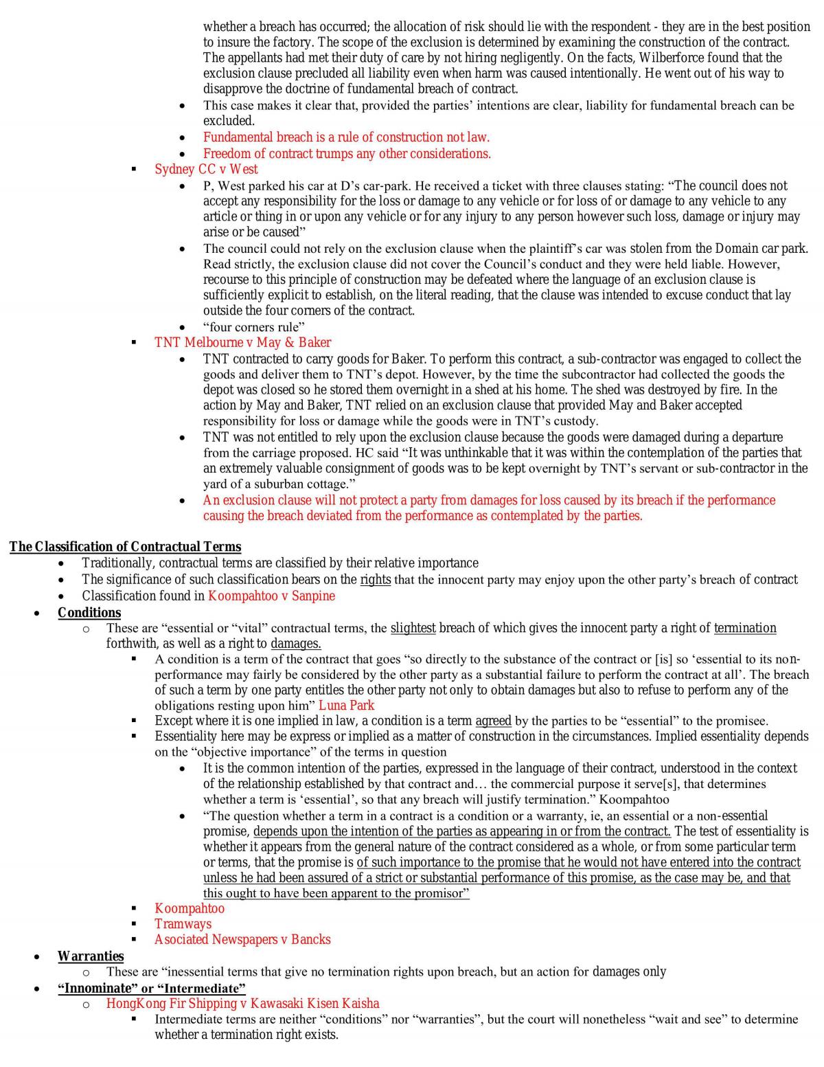 Contract full notes cases and summaries of important cases - Page 17