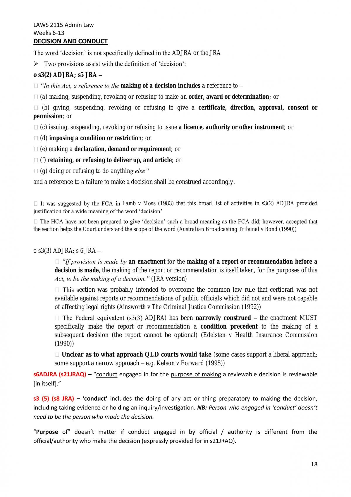 Admin Law Notes Weeks 6-13 - Page 18