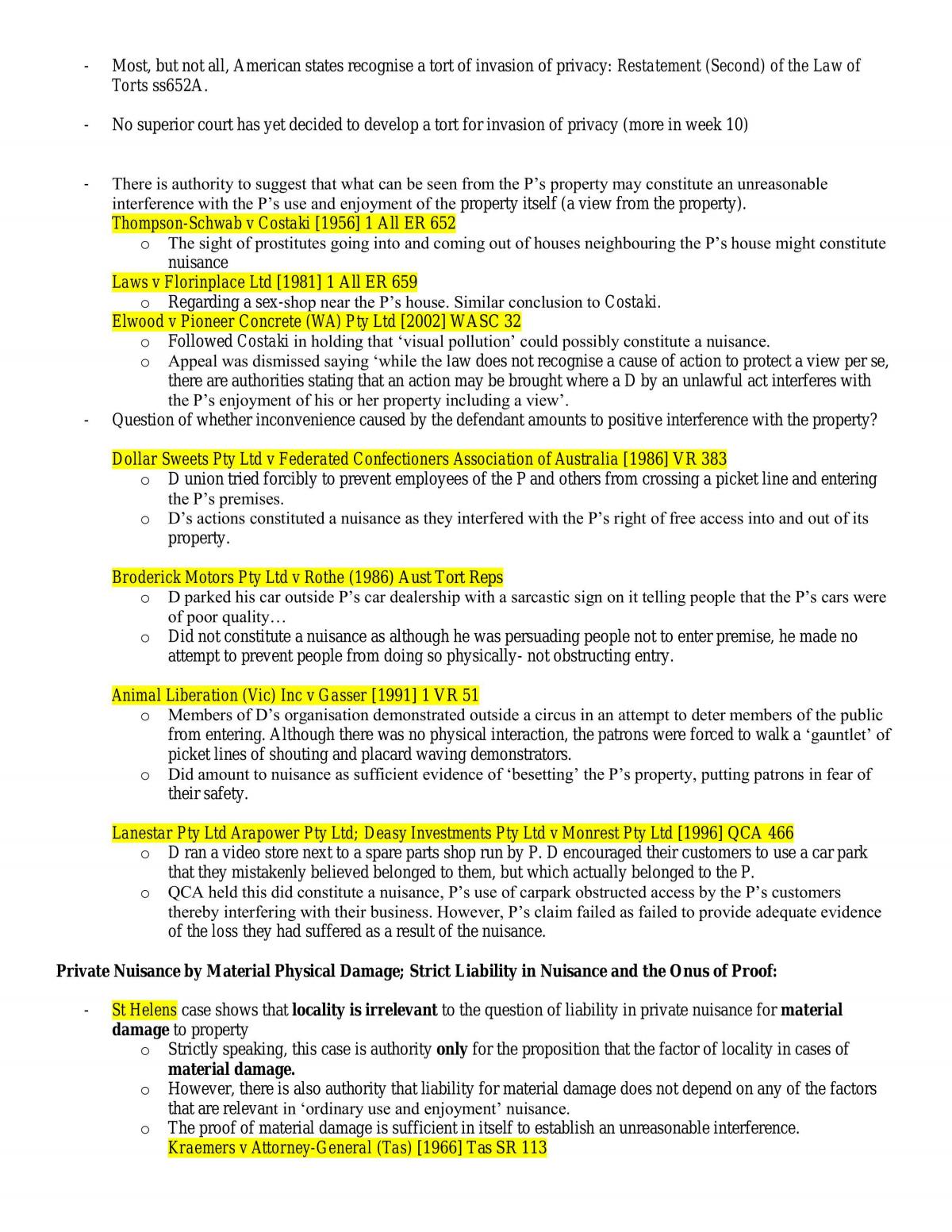 Exam Notes for Torts 1 - Page 35