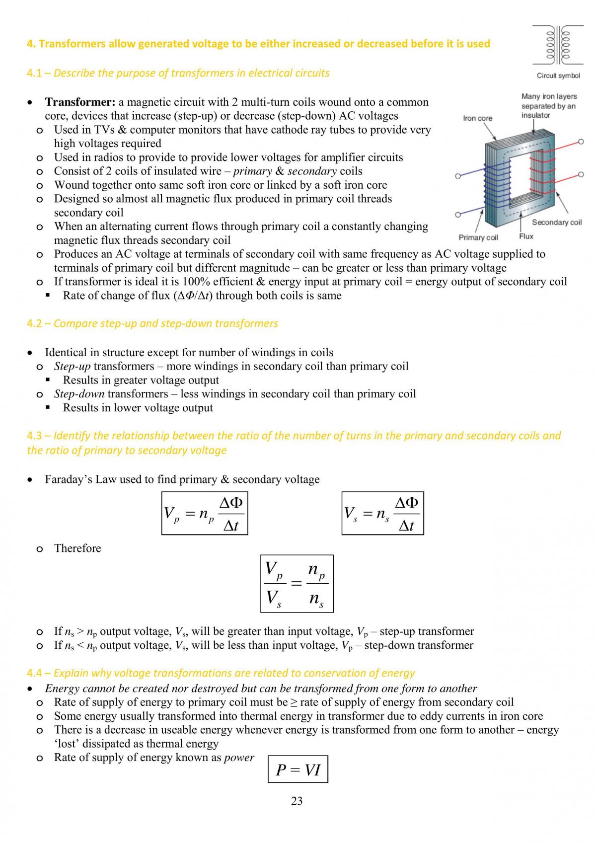 Hsc Physic Syllabus Notes On Motors And Generators - Page 23