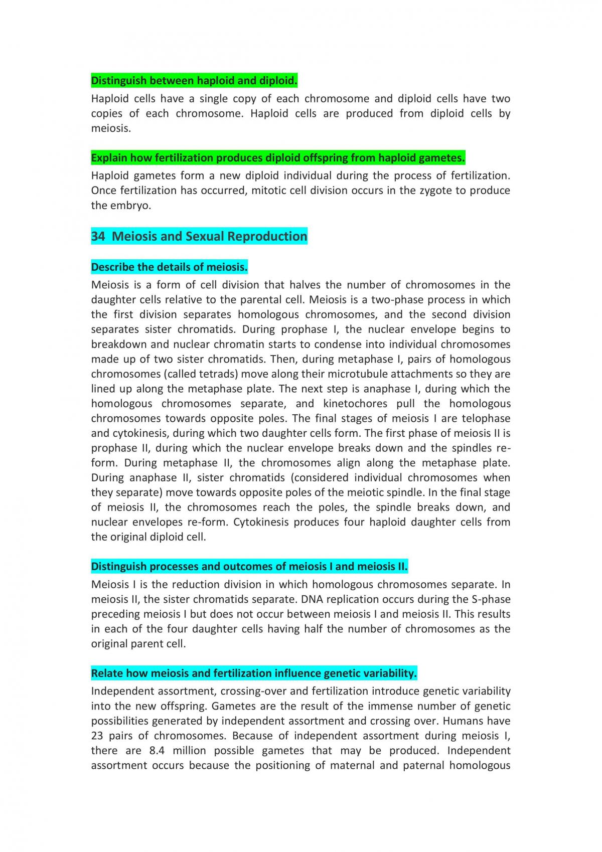 Biology 115 Unit Summary - Page 25
