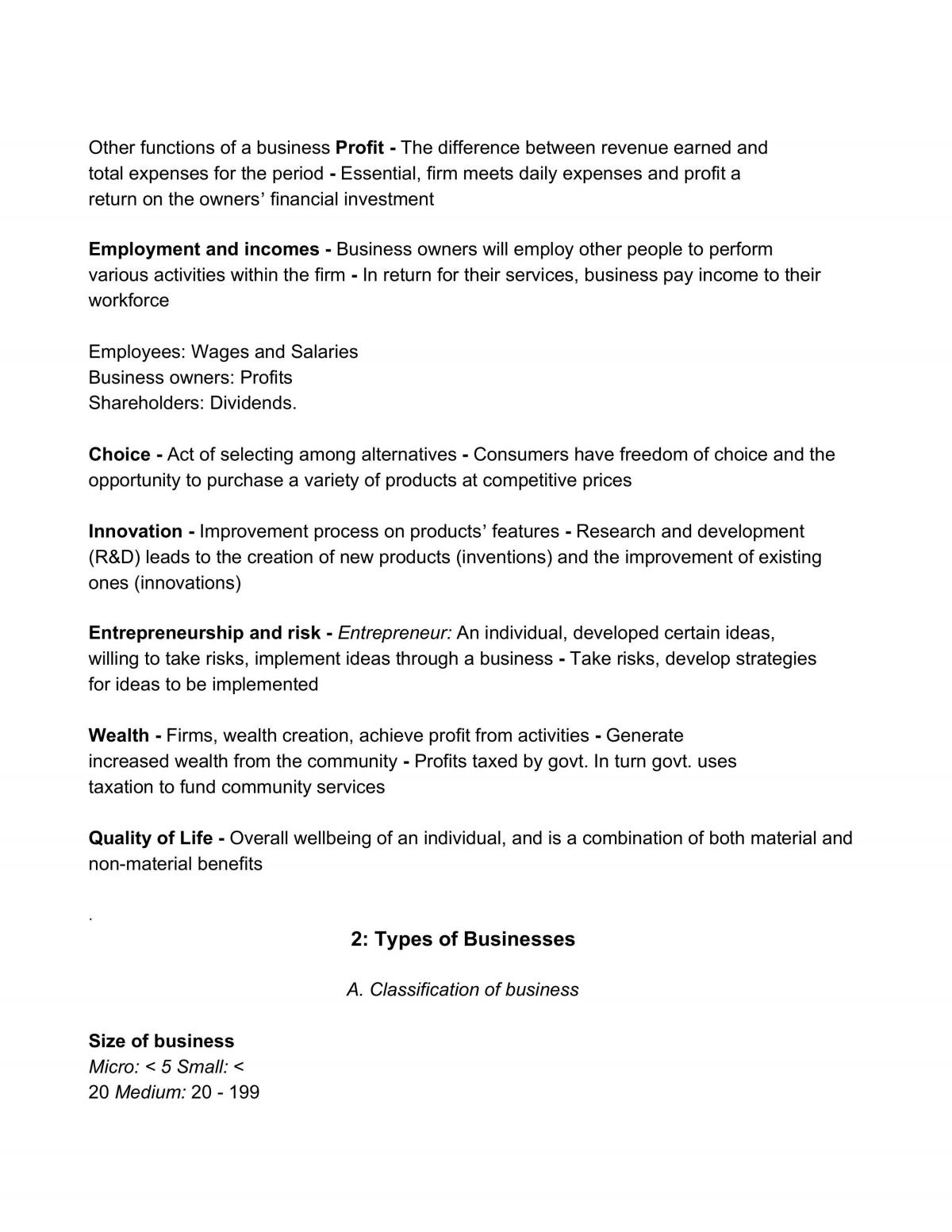 Preliminary Business Studies Notes - Page 5