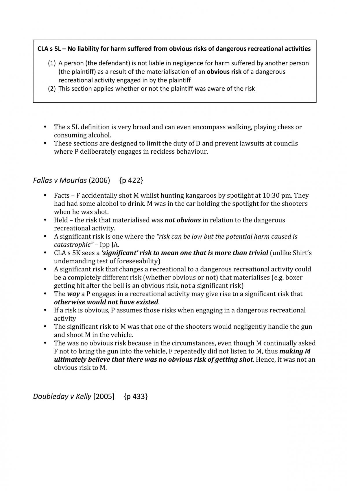 LAWS1061 Torts Notes - Page 27