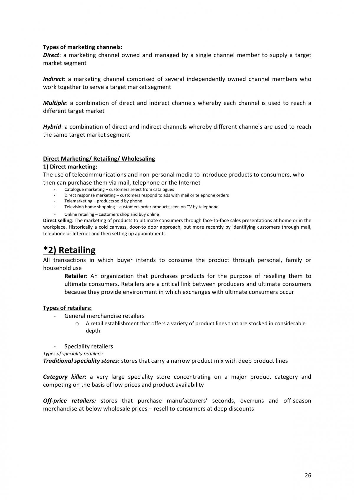 In Depth Marketing MKC1200 Exam Notes - Page 26