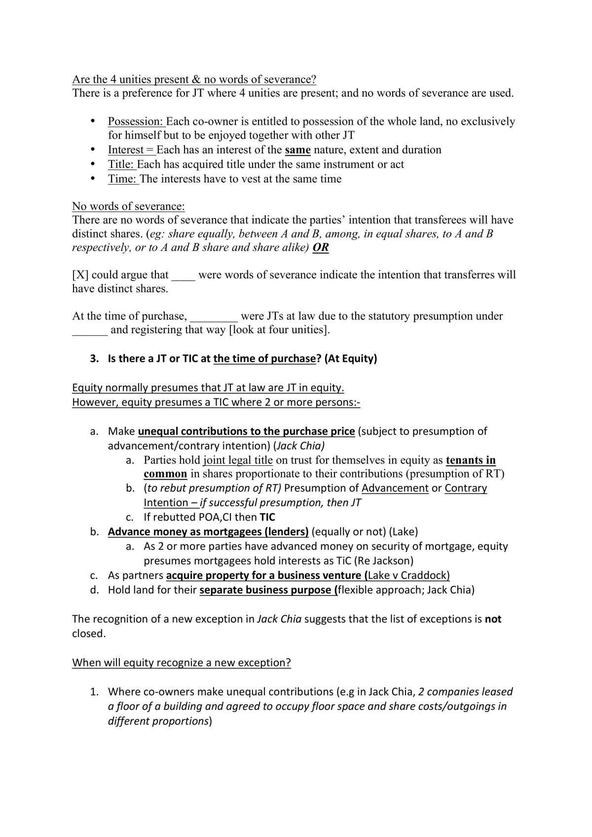 Property Law B Exam Notes - Page 28