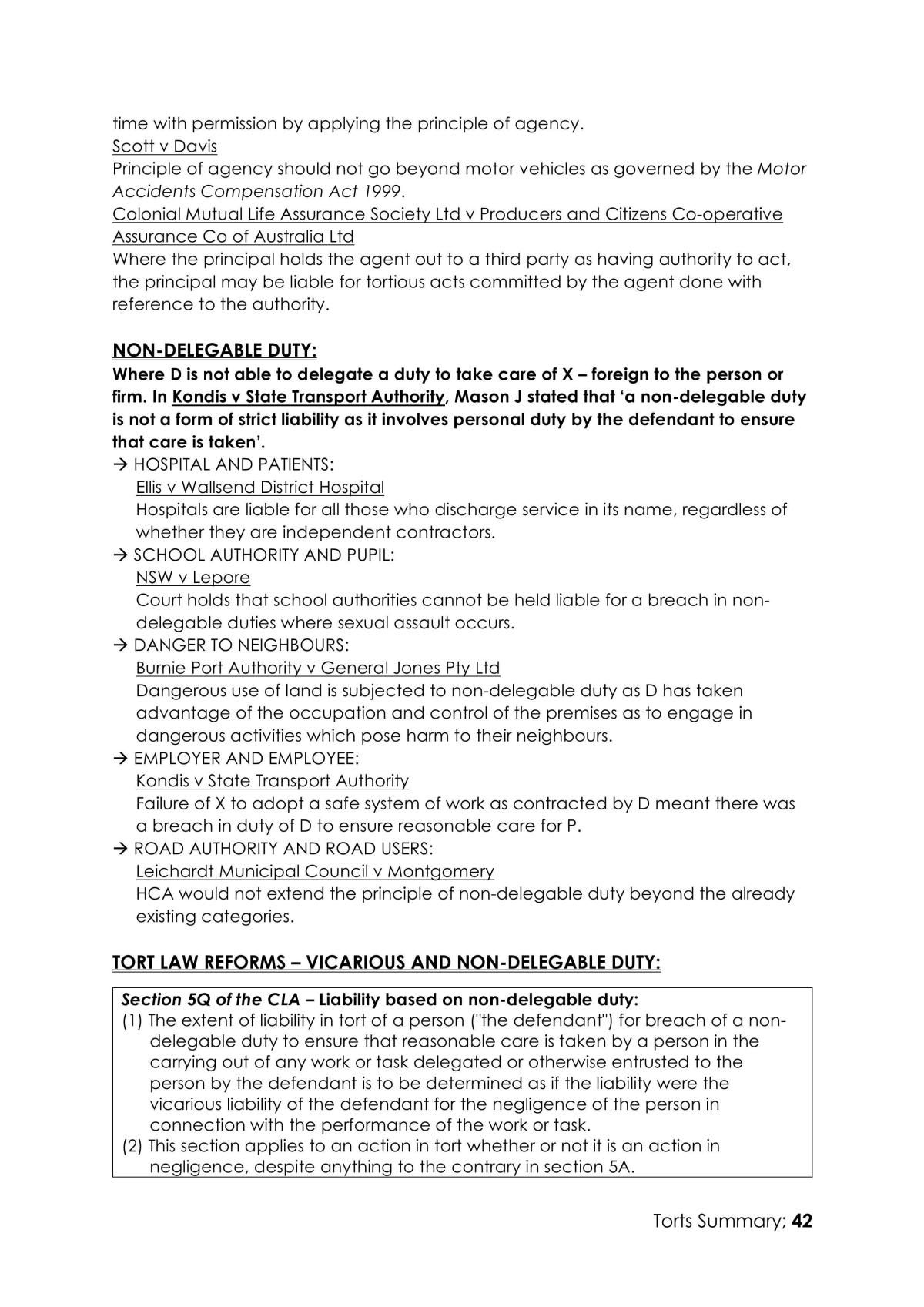 Torts Comprehensive Notes - Page 42