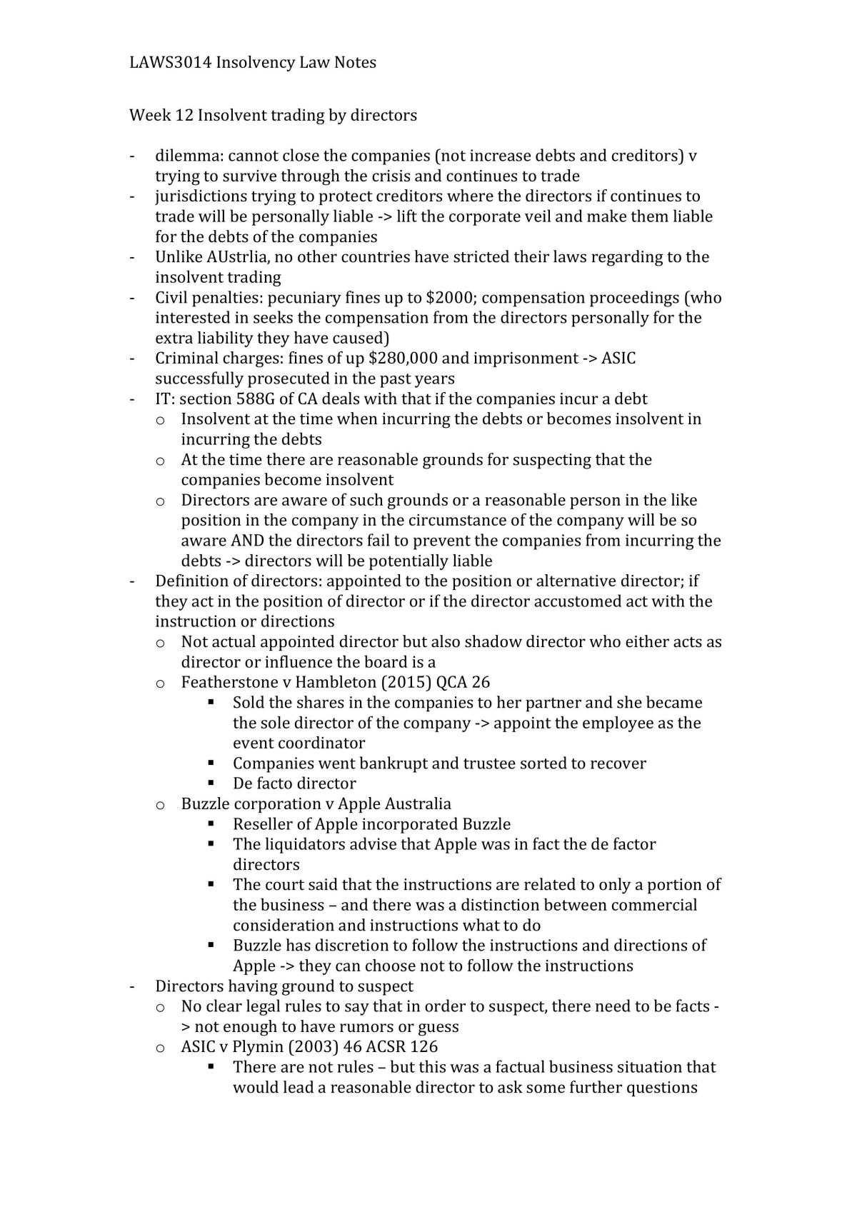 Insolvency Law Complete Class Notes - Page 27