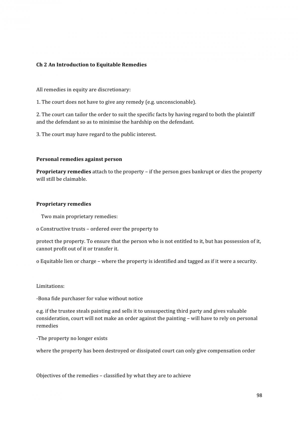 Equity and Trusts Final Notes - Page 98