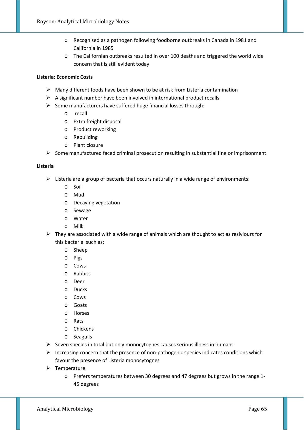 Analytical Microbiology Complete Lecture Summaries  - Page 65