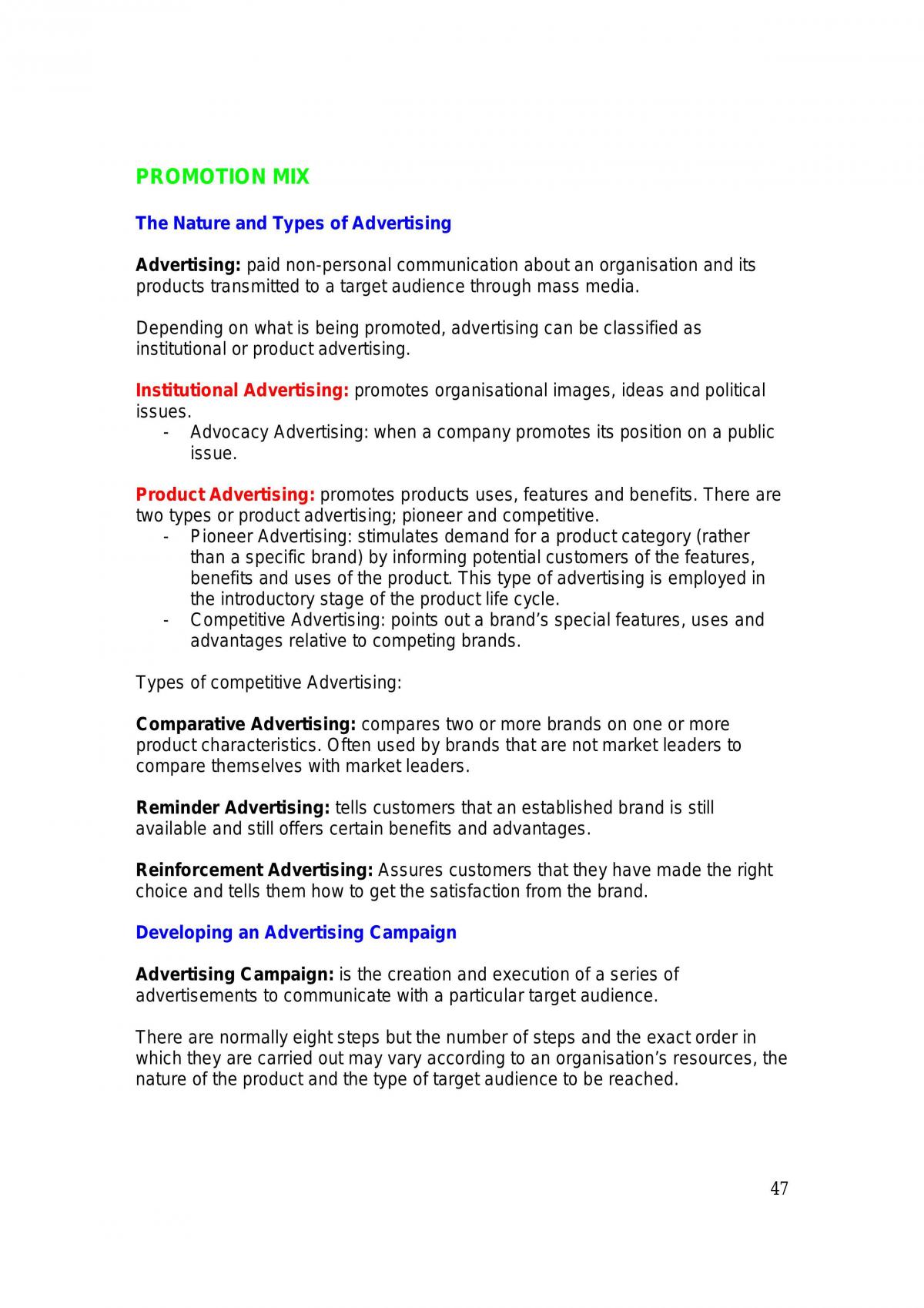 Notes For Marketing First Year - Page 47
