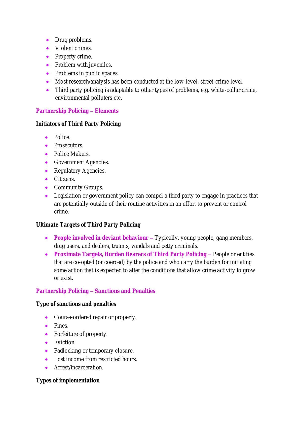 Notes for Introduction to Policing Final Exam - Page 20