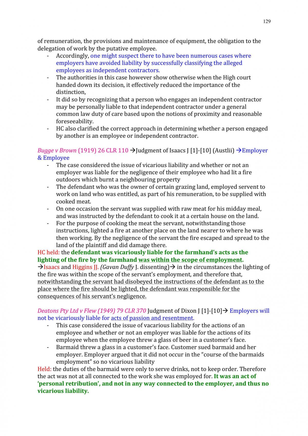 Torts Summary Notes 2015 - Page 129