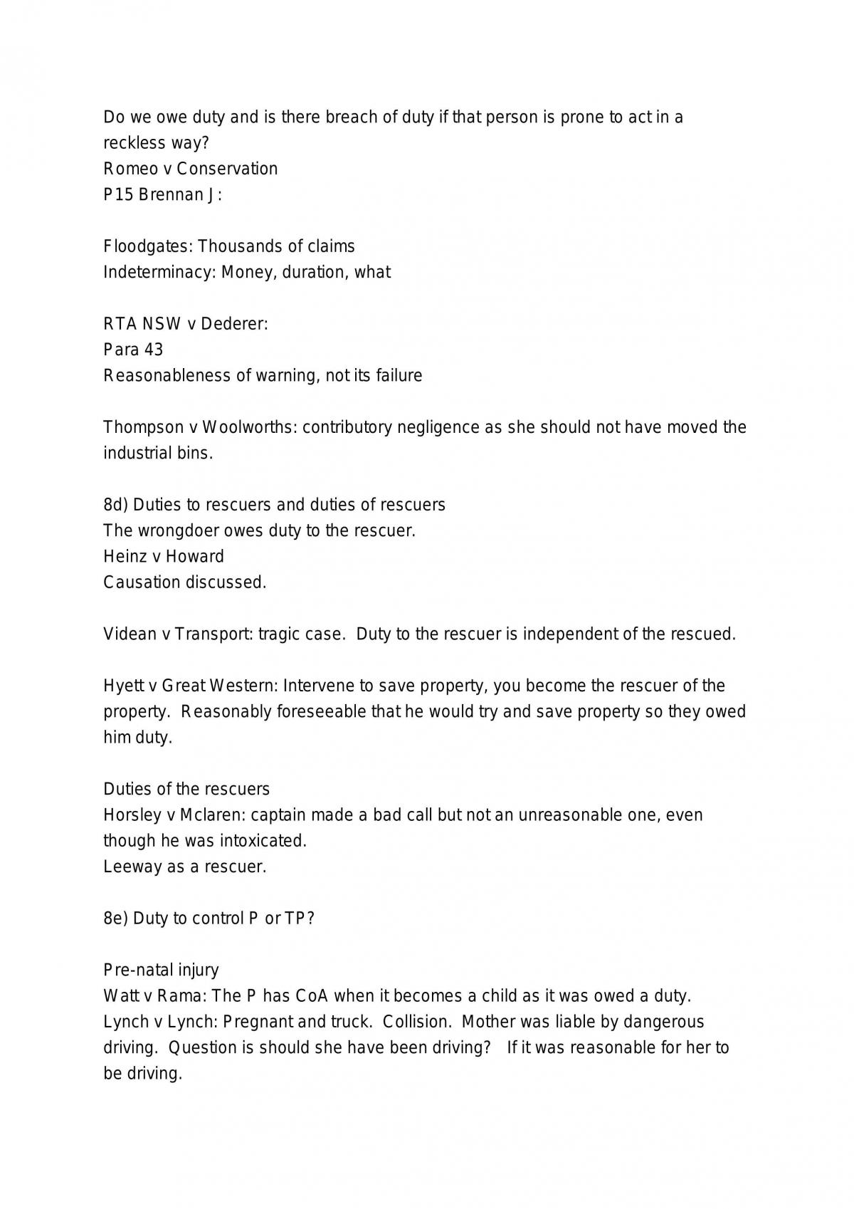 LAWS5001/1012 Torts Study Notes - Page 61
