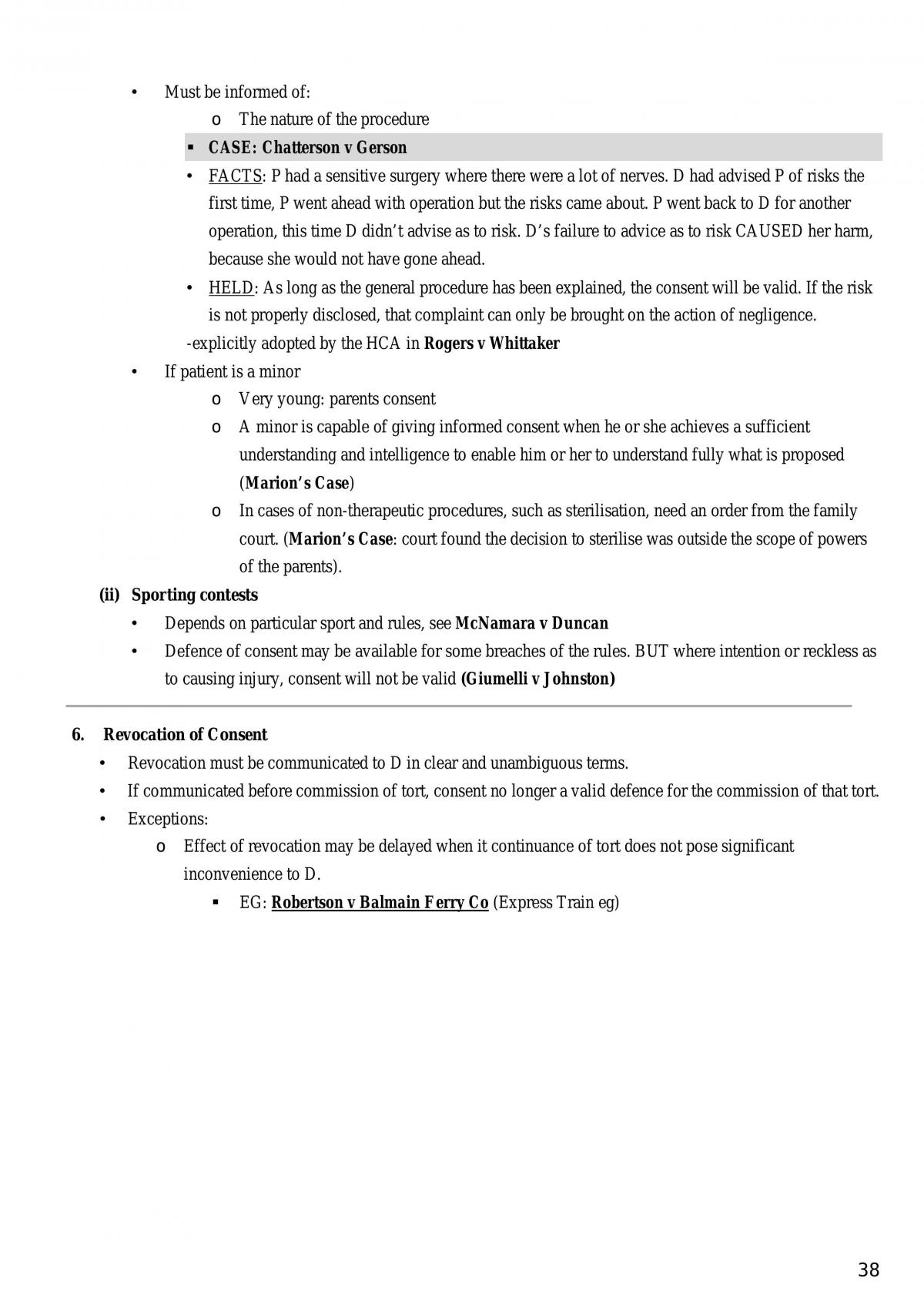 Torts A Full Notes Incl. All Cases - Page 38