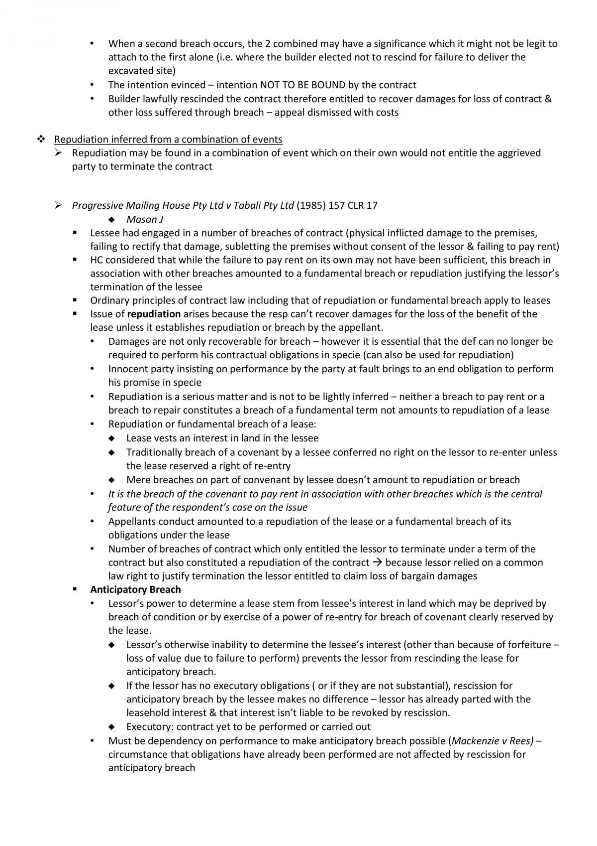 Final Exam Notes - Case Summaries, Notes Etc - Page 63