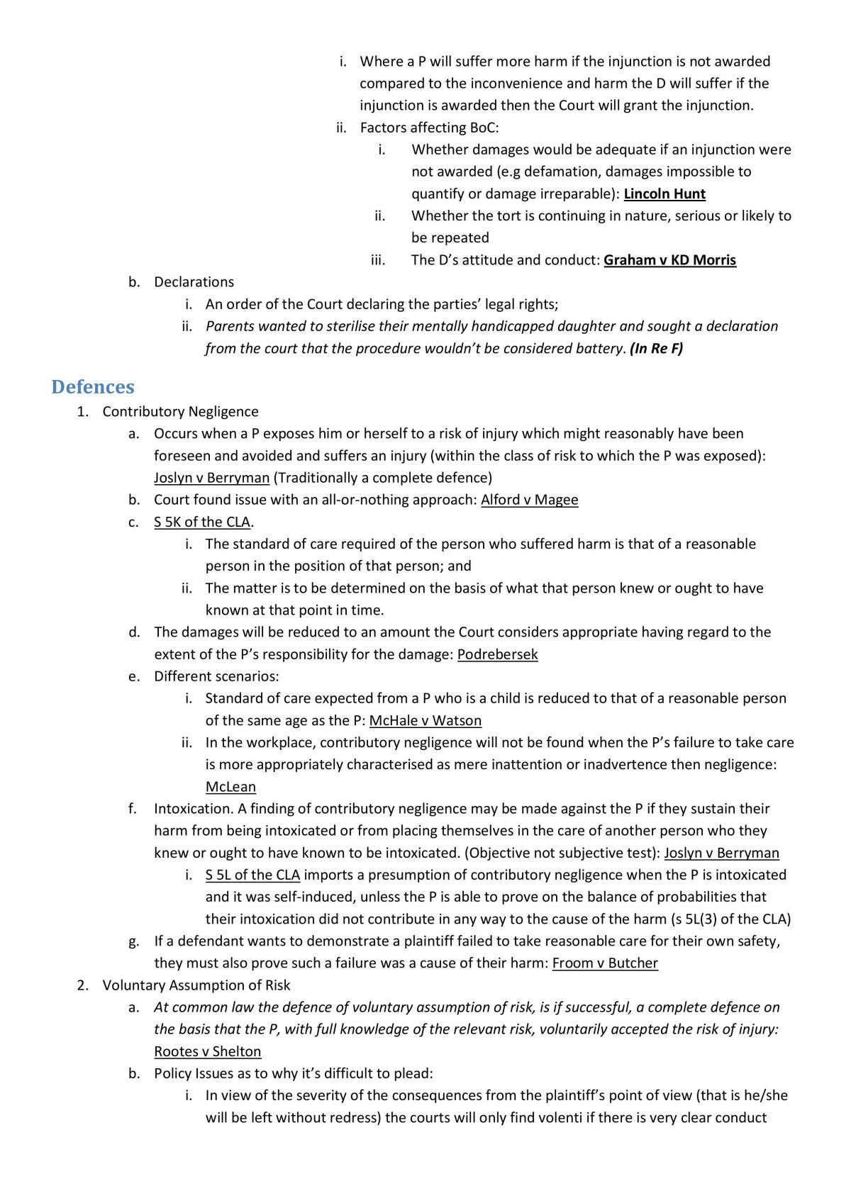 Torts Final Exam Answer Plan - Page 15