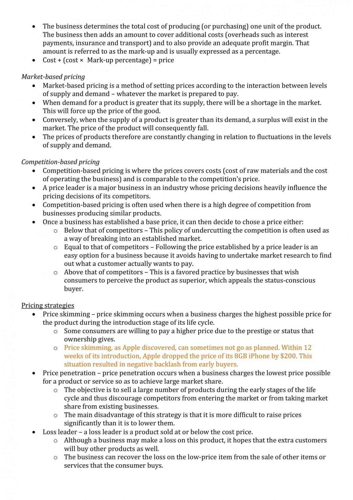 Business Studies Notes on Marketing - Page 21