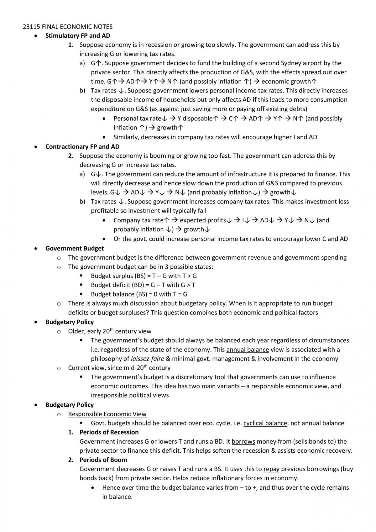 23115 Economics for Business Final Exam Notes - Page 31