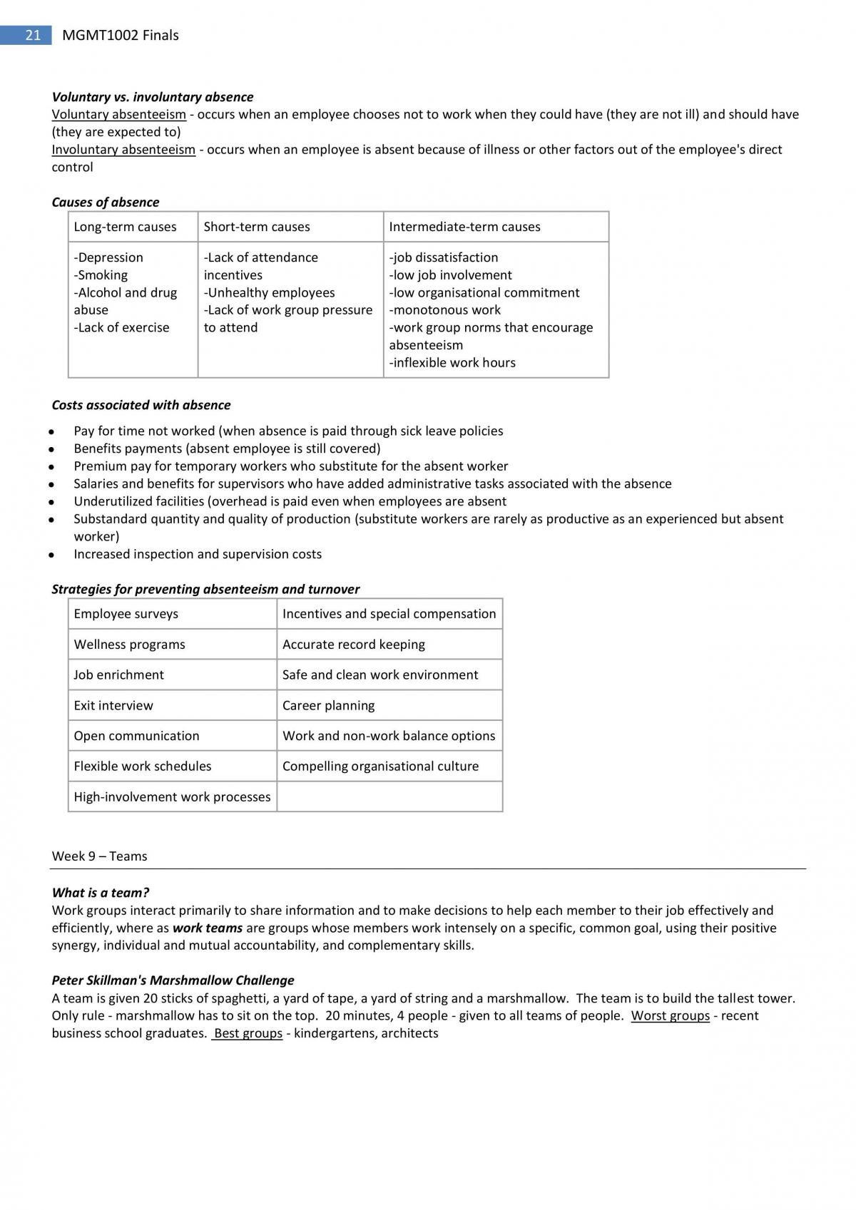 MGMT1002 - Introduction to Organisation Behaviour - Full Exam Notes - Page 21