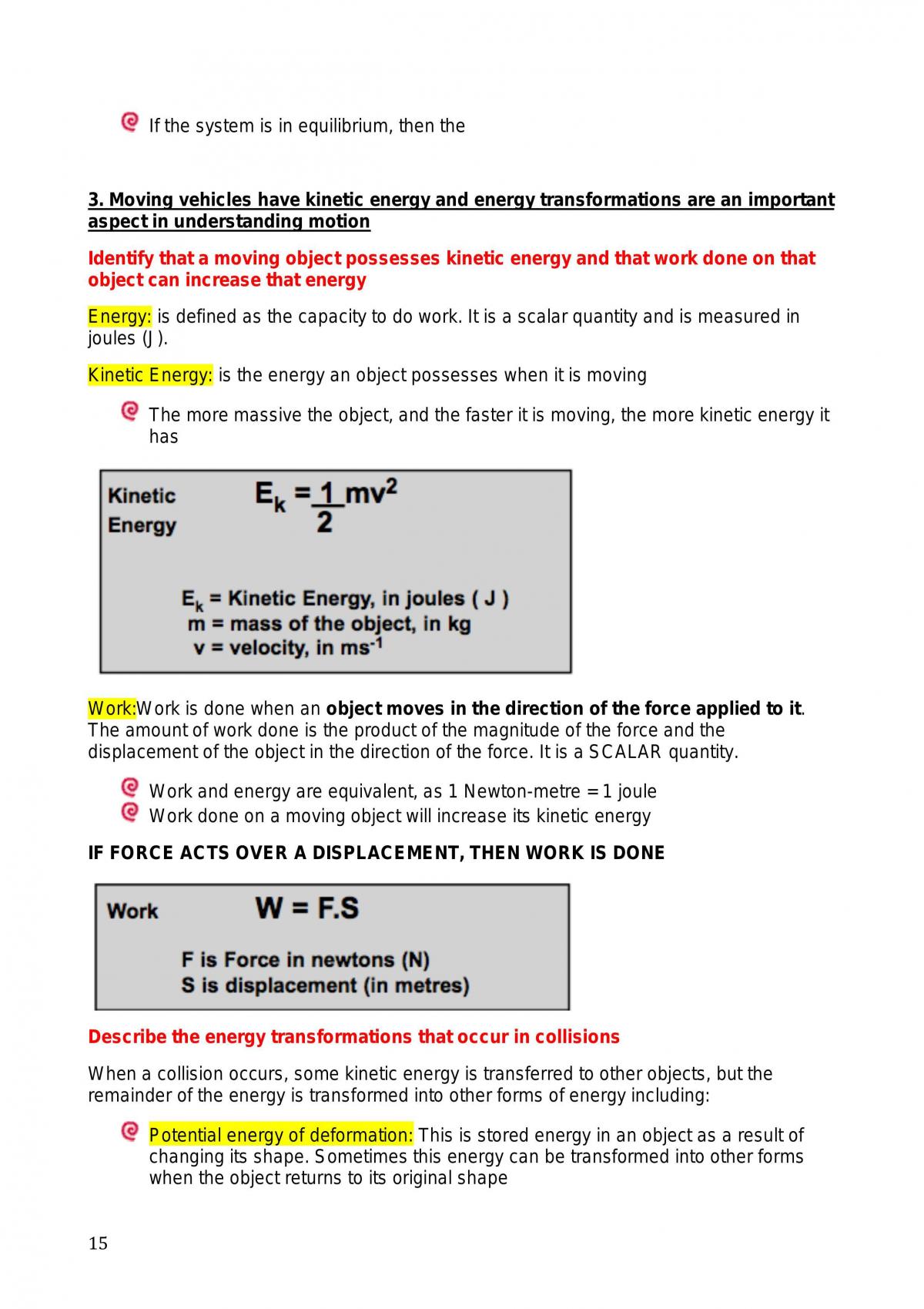 Year 11 Physics Study Notes: Topic 3 (Motion) - Page 15