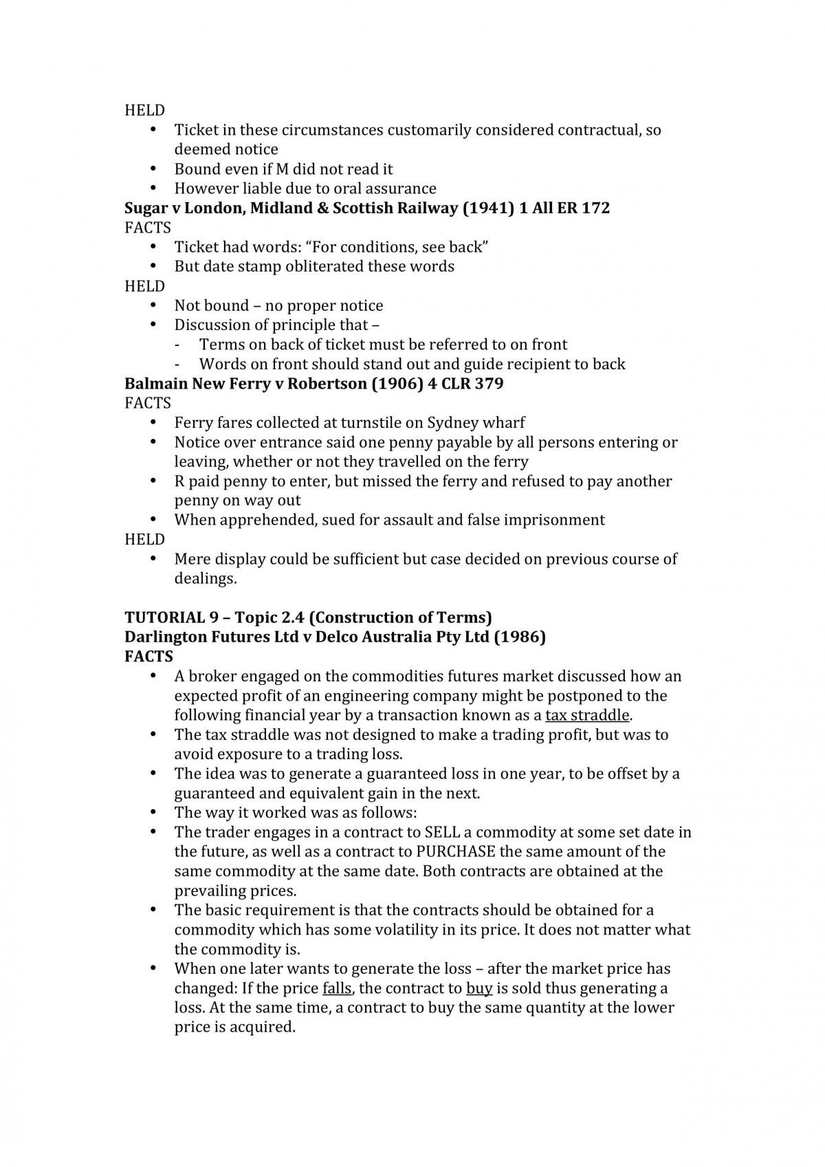 Contracts Study Notes - Case Summaries - Page 31
