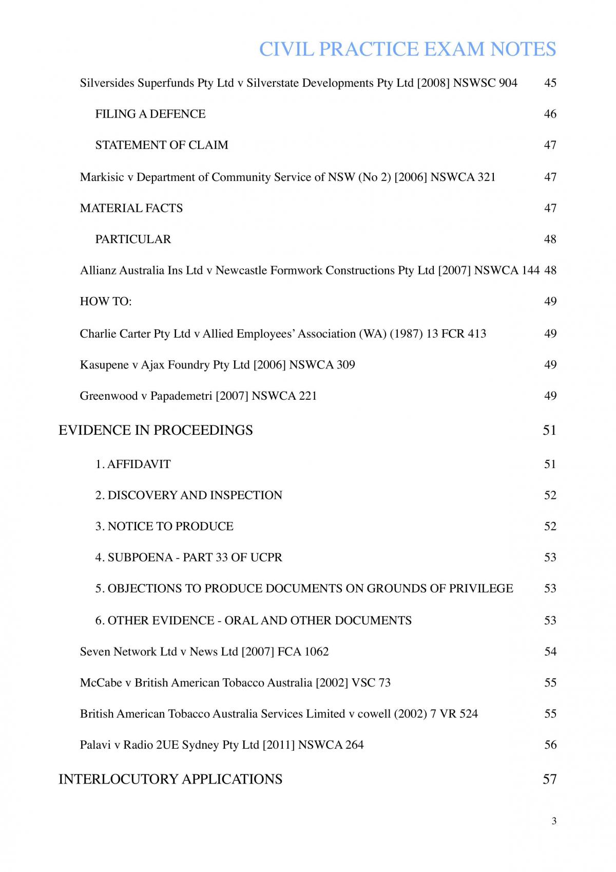 Civil Practice Exam Notes - Page 3